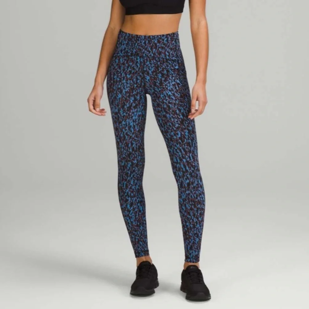 Lululemon Athletica Leopard Camo Blue Nile Multi High-Rise Leggings-28
